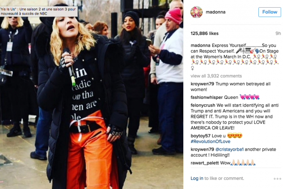 Les femmes marchent contre Trump dans le monde entier, le discours de Madonna dérange et un bébé pour Geri Halliwell
